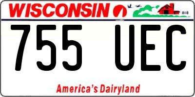 WI license plate 755UEC