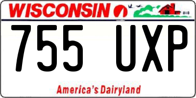 WI license plate 755UXP