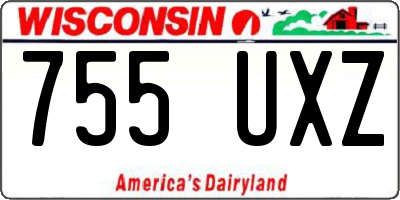 WI license plate 755UXZ