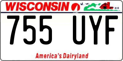 WI license plate 755UYF