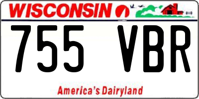WI license plate 755VBR