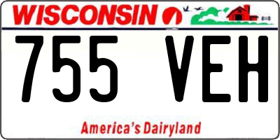 WI license plate 755VEH