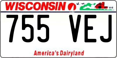 WI license plate 755VEJ