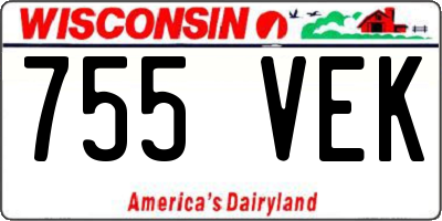 WI license plate 755VEK