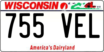 WI license plate 755VEL