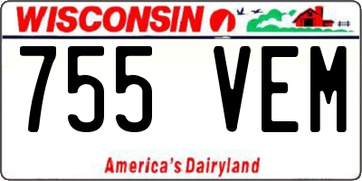WI license plate 755VEM