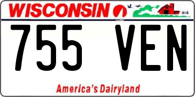 WI license plate 755VEN