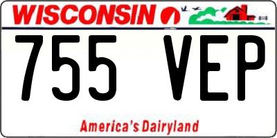 WI license plate 755VEP