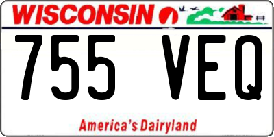 WI license plate 755VEQ