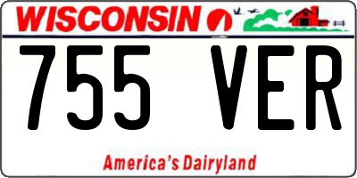 WI license plate 755VER