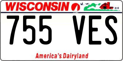 WI license plate 755VES