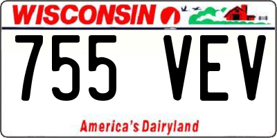 WI license plate 755VEV