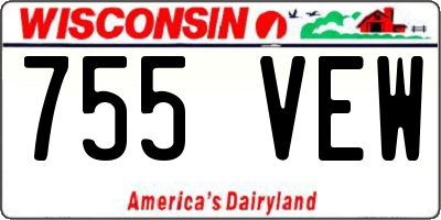 WI license plate 755VEW