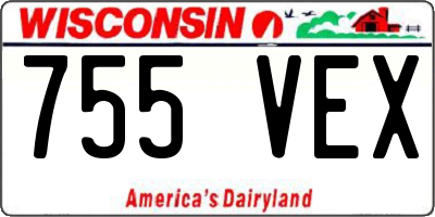 WI license plate 755VEX