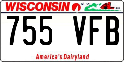 WI license plate 755VFB