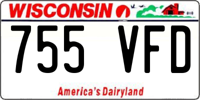 WI license plate 755VFD