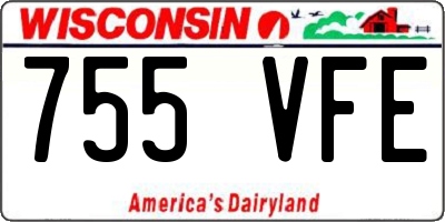 WI license plate 755VFE