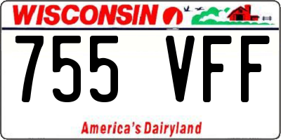 WI license plate 755VFF