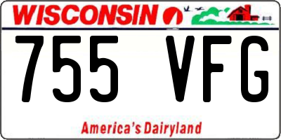 WI license plate 755VFG