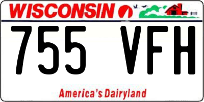 WI license plate 755VFH