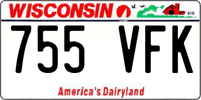 WI license plate 755VFK