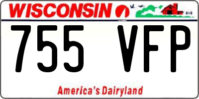 WI license plate 755VFP