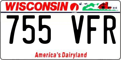 WI license plate 755VFR