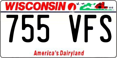 WI license plate 755VFS