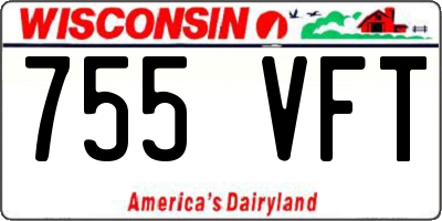 WI license plate 755VFT