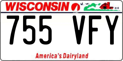 WI license plate 755VFY