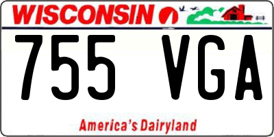 WI license plate 755VGA