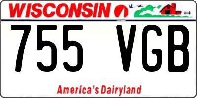 WI license plate 755VGB