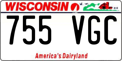 WI license plate 755VGC