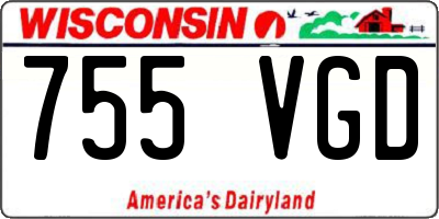 WI license plate 755VGD