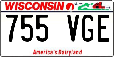 WI license plate 755VGE