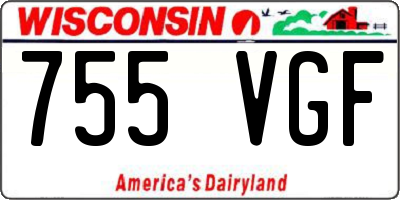 WI license plate 755VGF