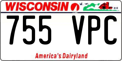 WI license plate 755VPC