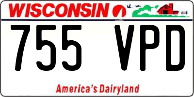 WI license plate 755VPD