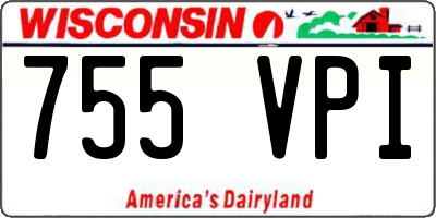 WI license plate 755VPI