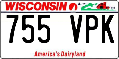 WI license plate 755VPK