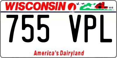 WI license plate 755VPL