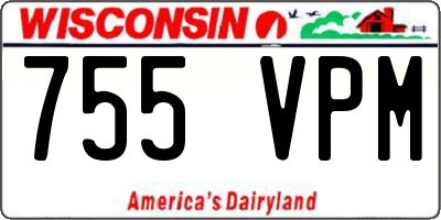 WI license plate 755VPM