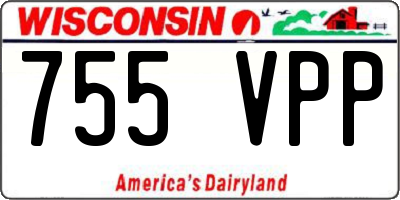 WI license plate 755VPP