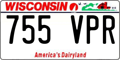 WI license plate 755VPR