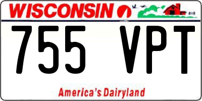 WI license plate 755VPT