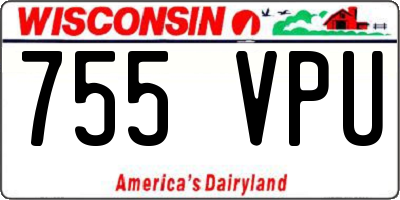 WI license plate 755VPU