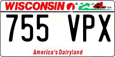 WI license plate 755VPX