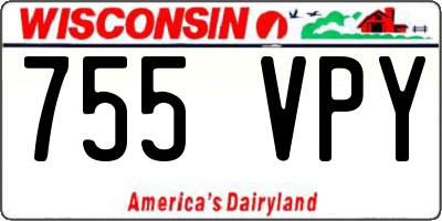 WI license plate 755VPY