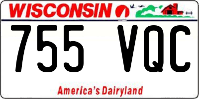 WI license plate 755VQC