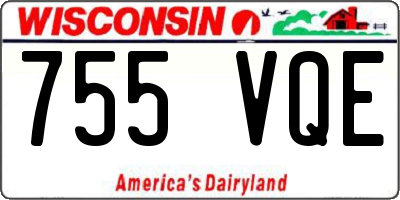 WI license plate 755VQE